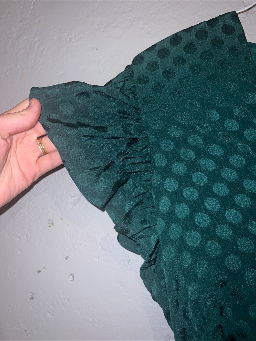 Max Studio Dark Green Midi Dress with Ruffle Sleeves - Picture 5 of 6